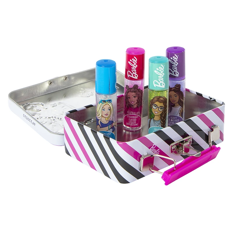 barbie™ roll-on flavored lip gloss 4-pack w/ tin