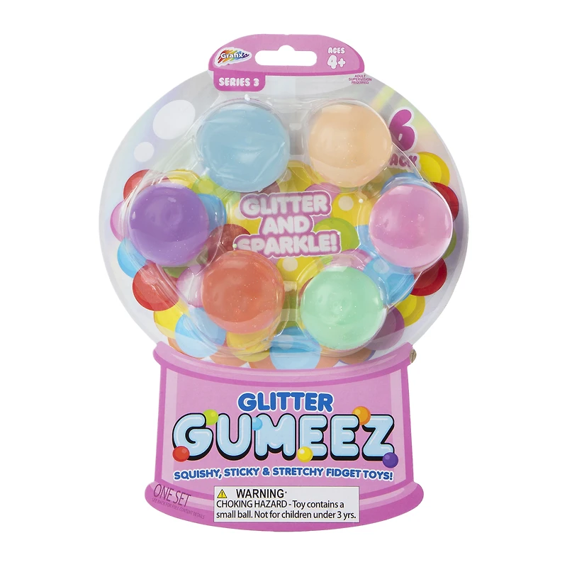 glow gumeez squishy fidget toys 6-pack
