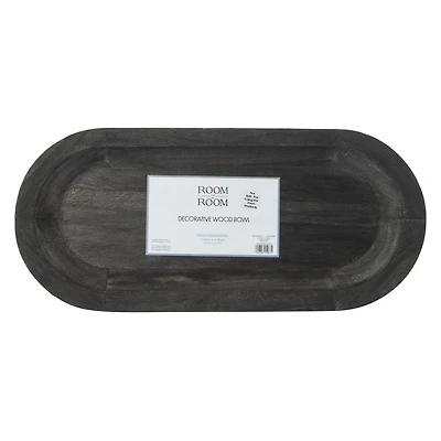 decorative wood bowl 7.9in x 17.8in