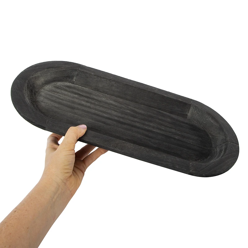 decorative wood bowl 7.9in x 17.8in