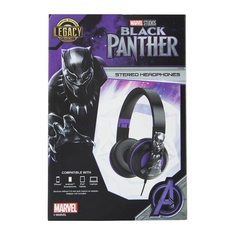 Marvel Black Panther wired stereo headphones