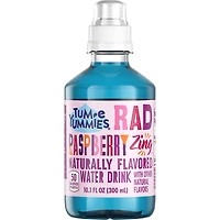 tum-e yummies naturally fruit flavored water drink, rad raspberry zing 10.1oz