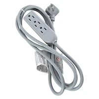 low profile extension cord with 3-outlet power strip 8ft