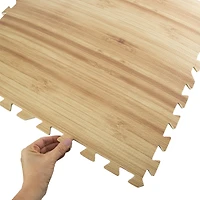woodgrain interlocking foam floor mat tile 24in x 24in