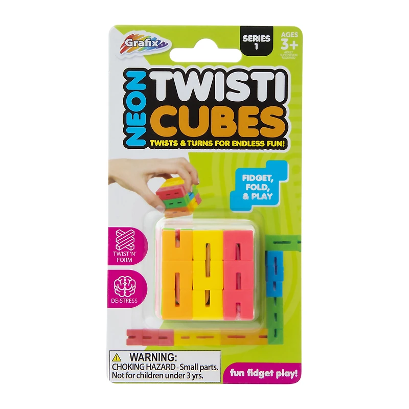 neon twisti cubes fidget toy