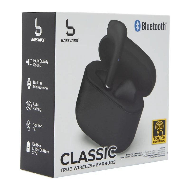 classic bluetooth® earbuds with mic & case