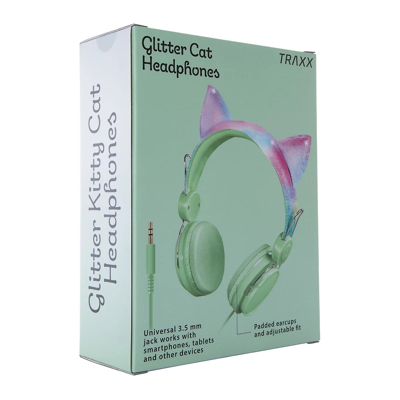 glitter character headband wired headphones