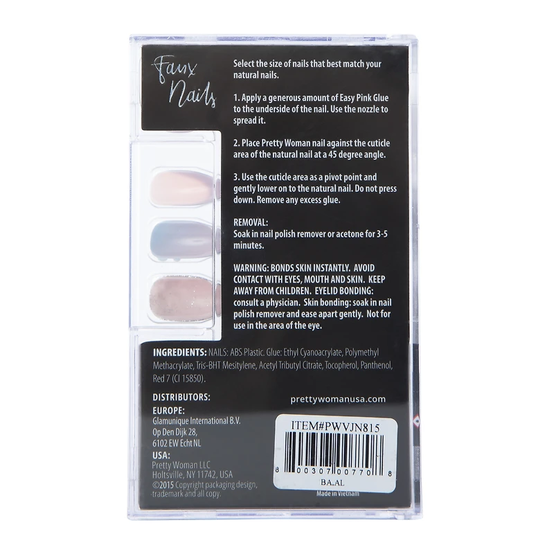 holiday pretty woman faux nails 24-piece set with nail glue