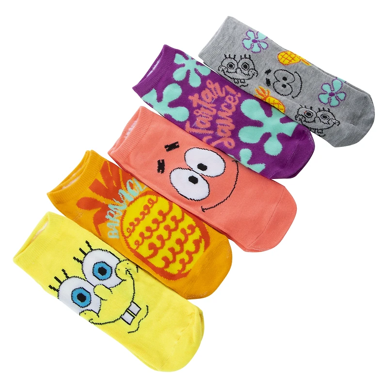 spongebob squarepants™ ladies low-cut socks 5-pack