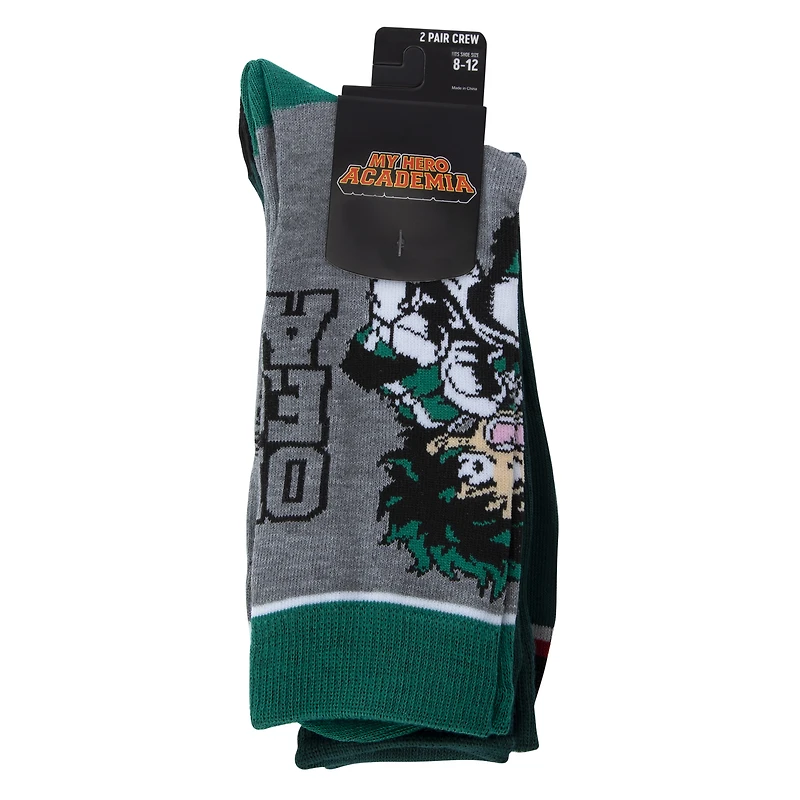 2-pack my hero academia™ mens crew socks