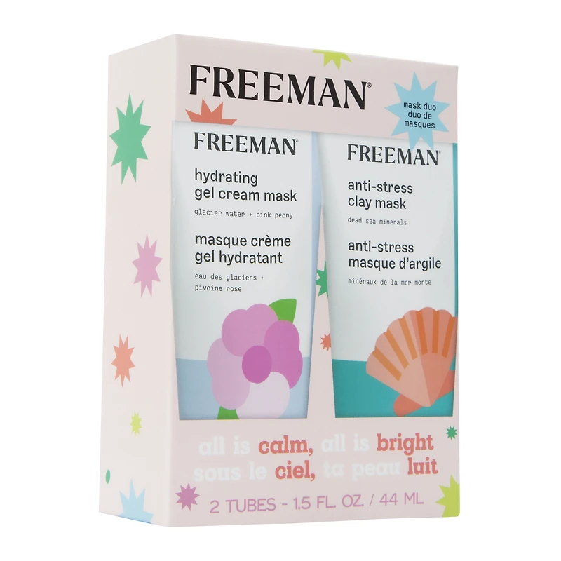 Freeman® Holiday Face Mask 2-Pack - Hydrating/Anti-Stress
