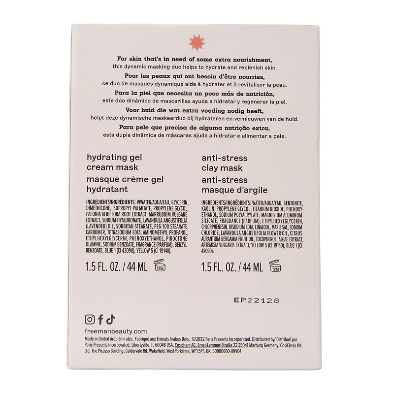 Freeman® Holiday Face Mask 2-Pack - Hydrating/Anti-Stress