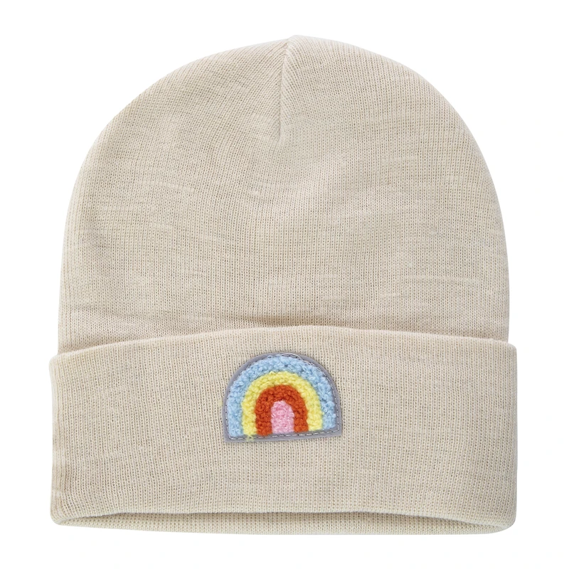 chenille patch beanie