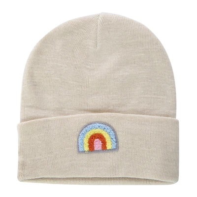chenille patch beanie
