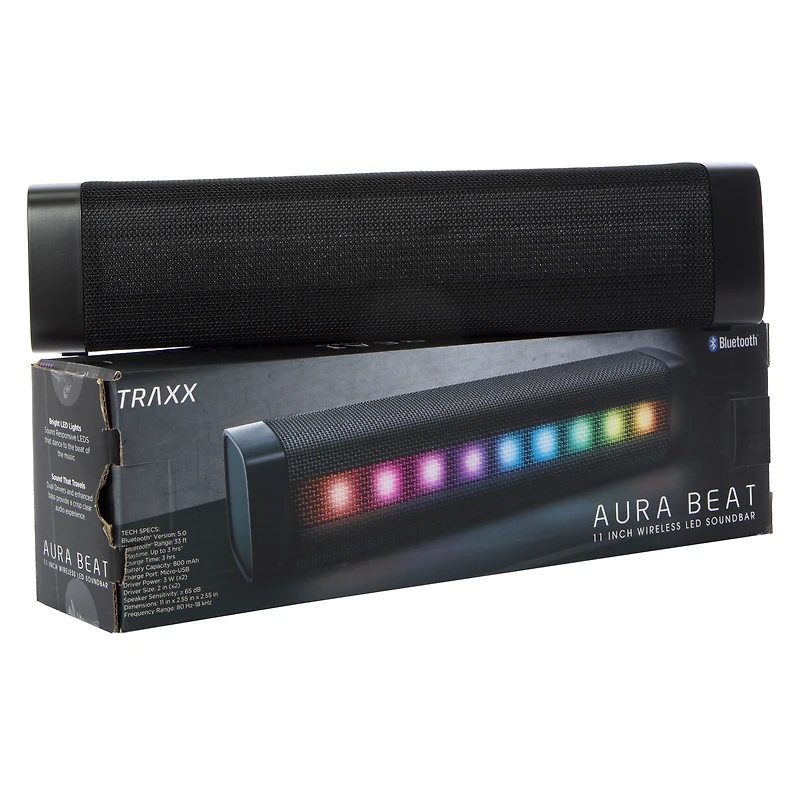 bluetooth® soundbar with LED lights