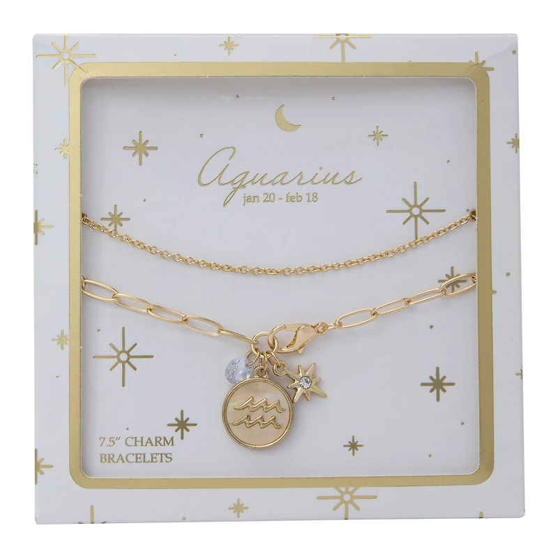 zodiac charm bracelet set