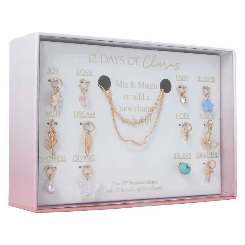 12 days of charms interchangeable charm necklace
