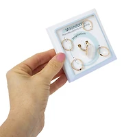 faux crystal ring set 5-piece