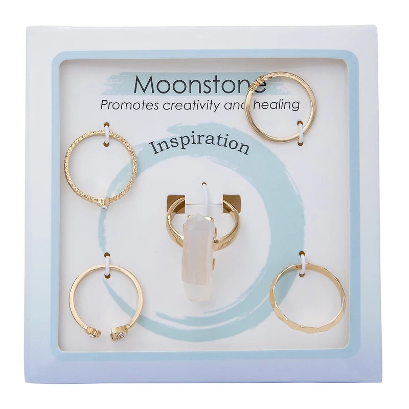 faux crystal ring set 5-piece