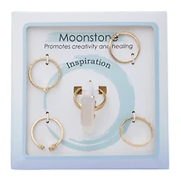 faux crystal ring set 5-piece