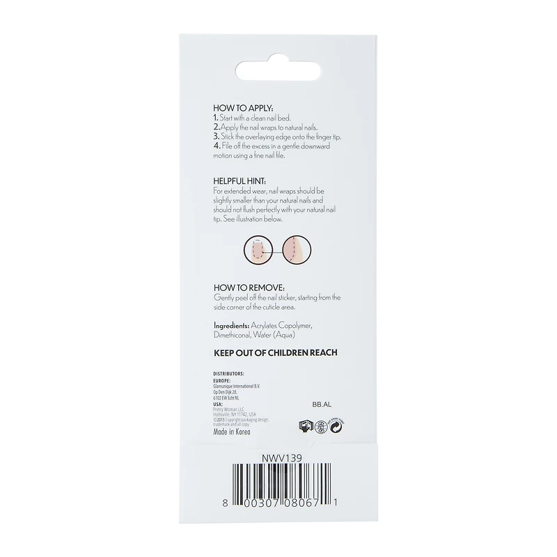 pretty woman holiday nail wraps 24-piece