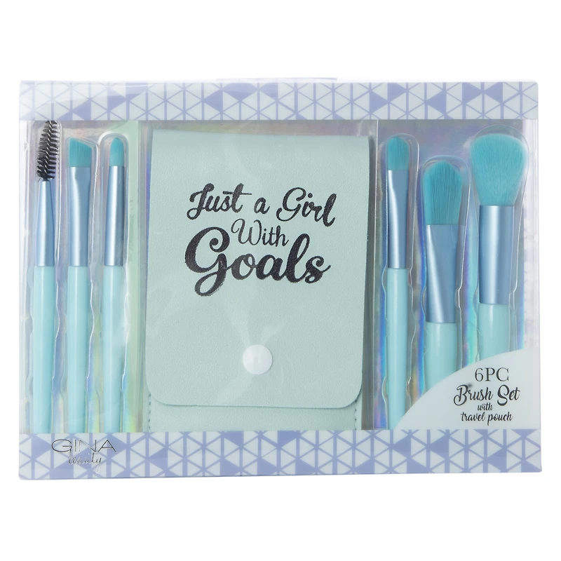 makeup brush set & travel pouch 7-piece
