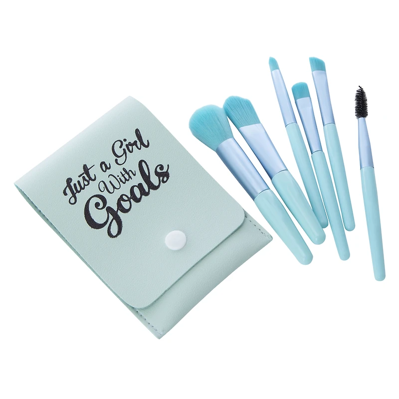 makeup brush set & travel pouch 7-piece