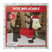 3ft inflatable santa dog christmas decoration