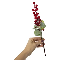 faux berry christmas pick 12.6in