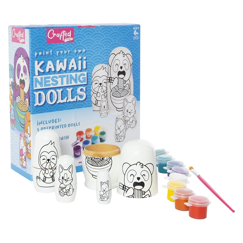 paint your own kawaii nesting dolls set