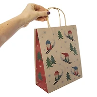 medium holiday kraft gift bags 8in x 10in 6-pack