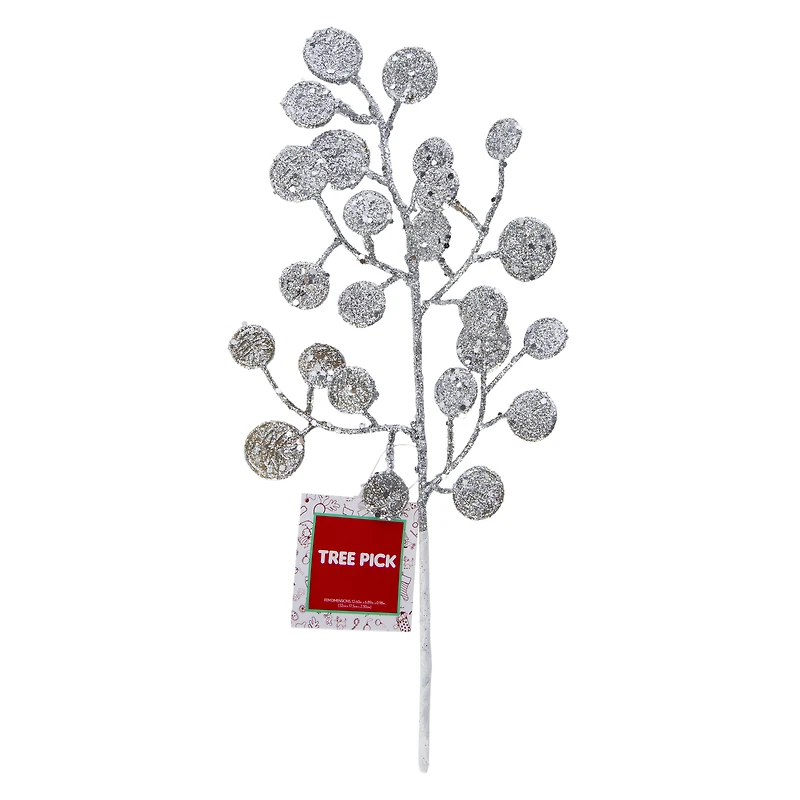 holiday glitter snowflake pick