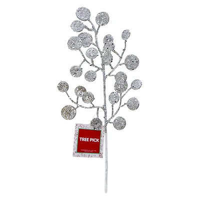 holiday glitter snowflake pick