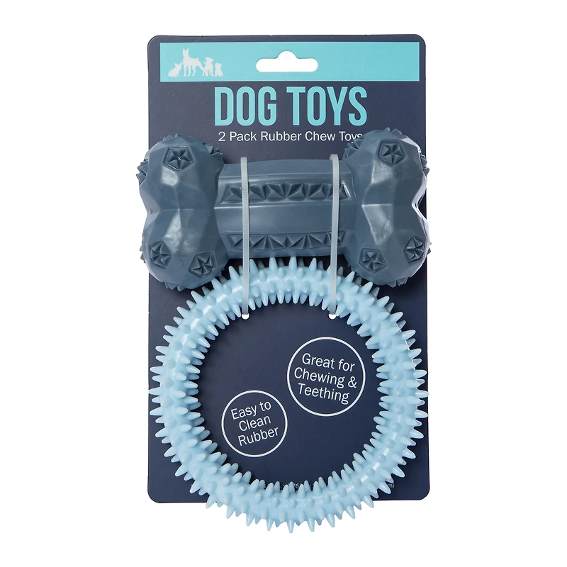 rubber dog chew toys 2-pack