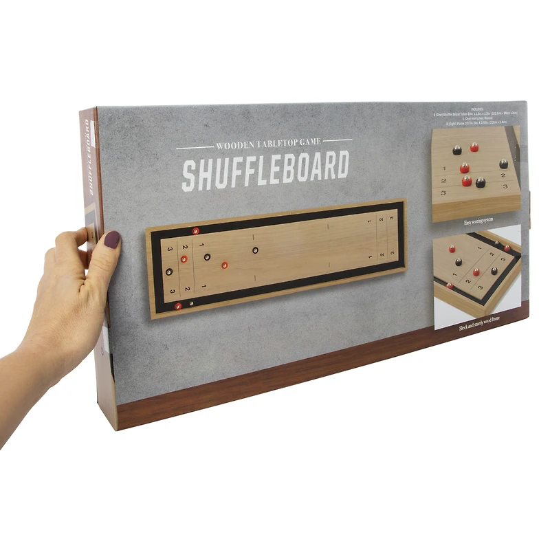 wooden tabletop shuffleboard game 40in