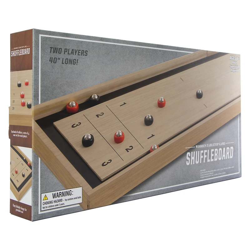 wooden tabletop shuffleboard game 40in