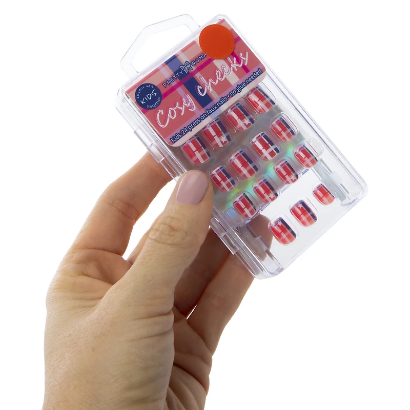 Kids Holiday Pretty Woman Press On Faux Nails 24-Piece Set