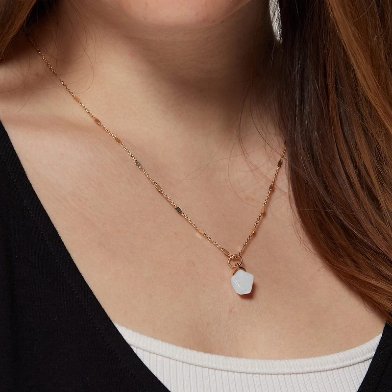 faux crystal interchangeable charm necklace