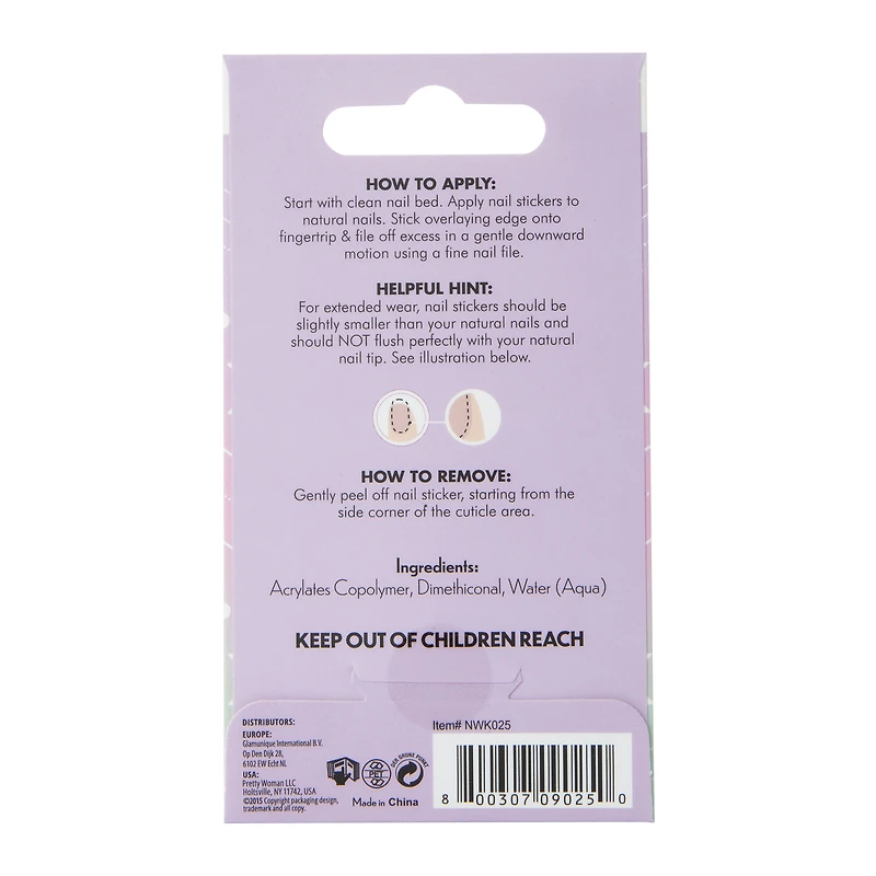 kids pretty woman holiday nail wraps 24-piece