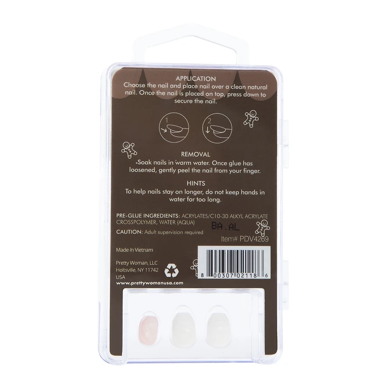 kids holiday pretty woman press on faux nails 24-piece set