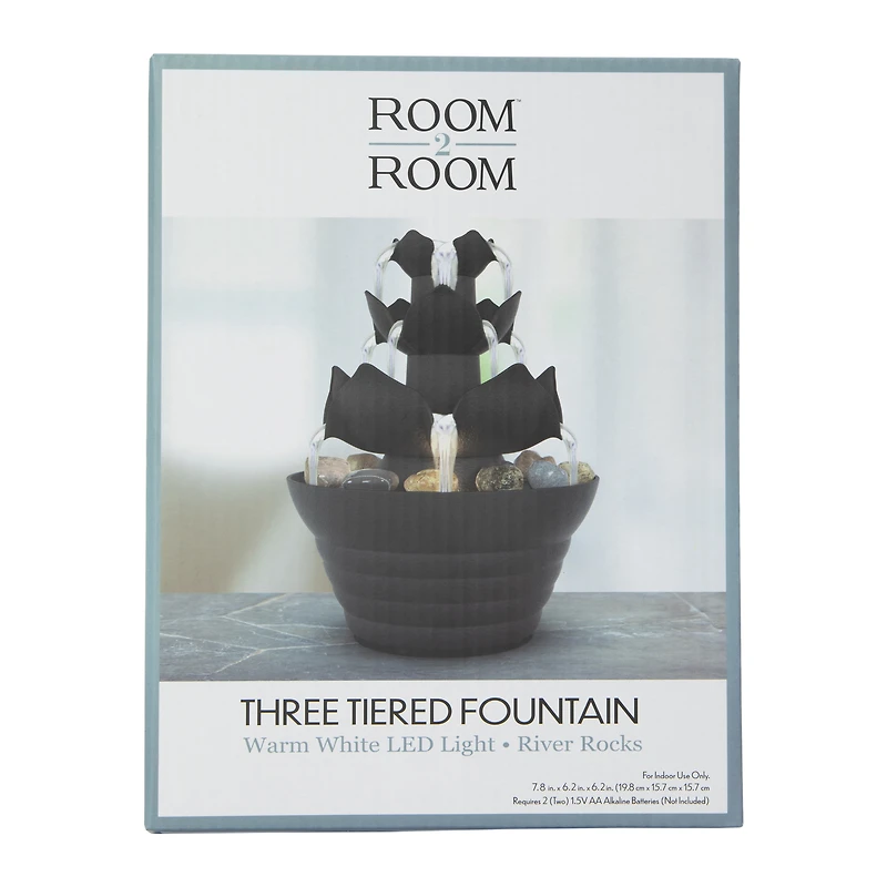 3-tiered LED fountain 7.8in