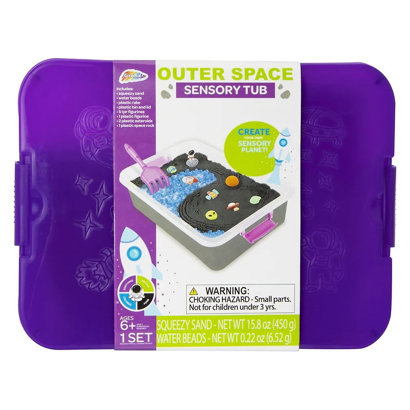outer space sensory bin