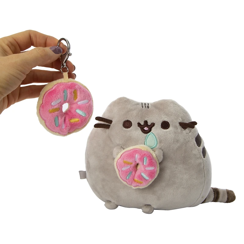 pusheen® with donut & donut clip plush 6in