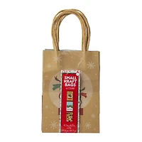 small holiday kraft gift bags 4.5in x 6.5in  6-pack