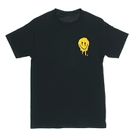 melting happy face logo graphic tee