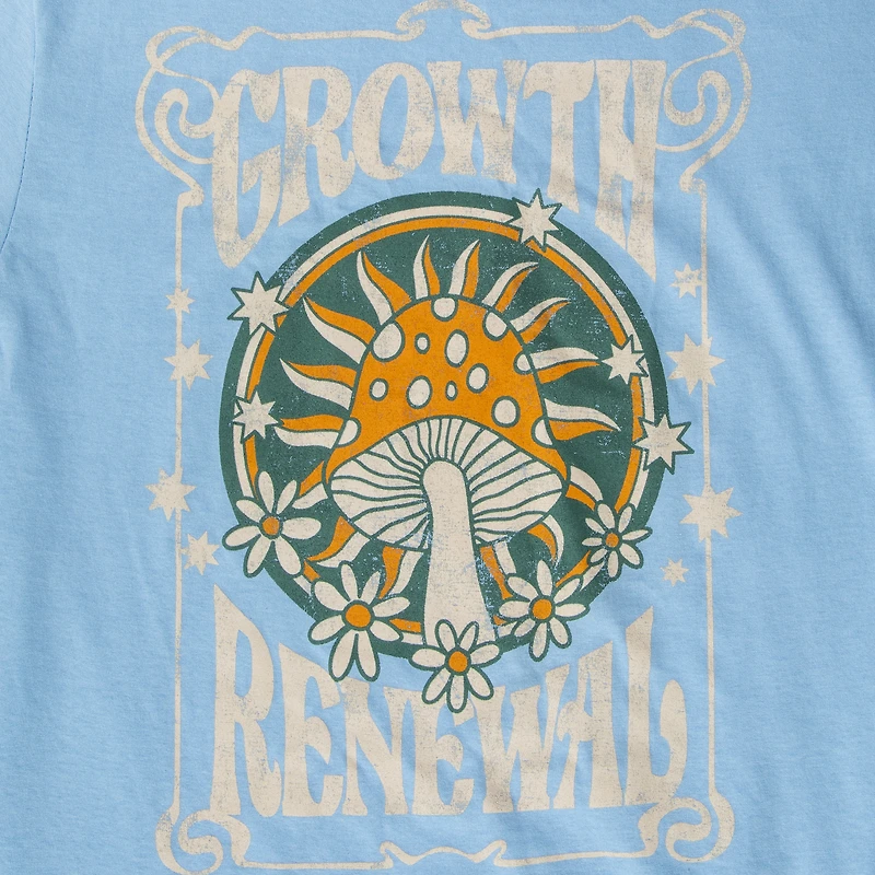 'growth, renewal' mushroom graphic tee