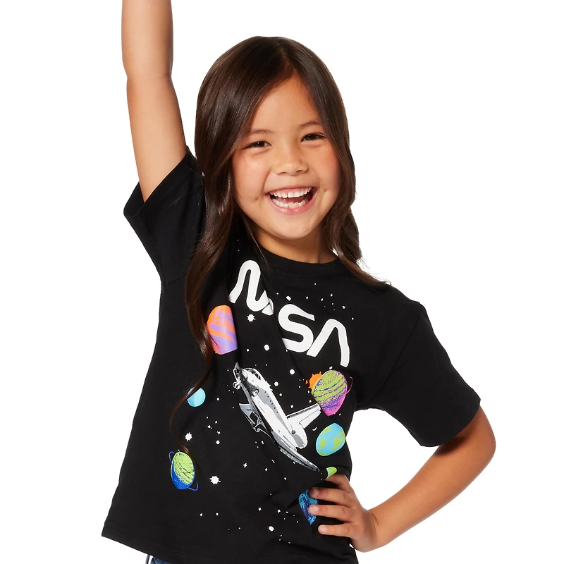 kid's neon NASA® graphic tee