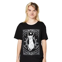 'the moon' cat tarot card graphic tee