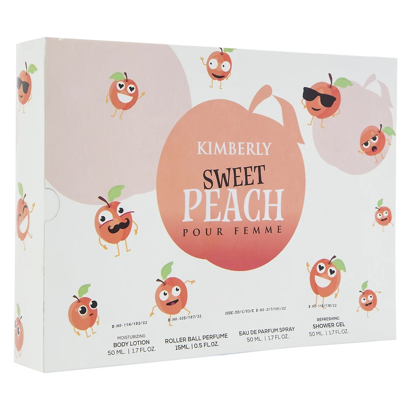kimberly sweet peach limited edition bath & body set 4-piece