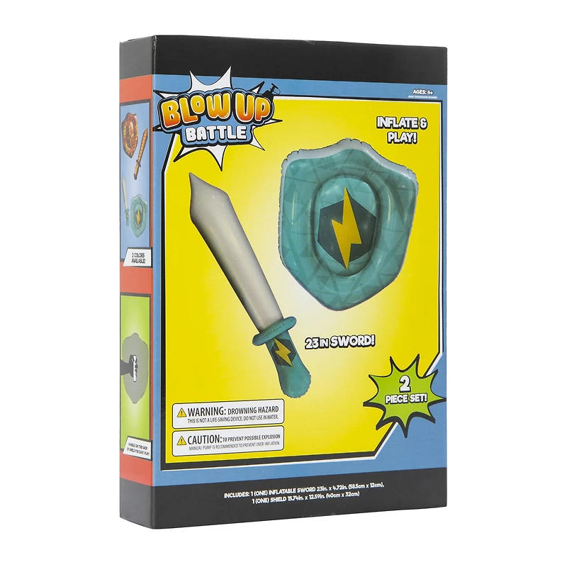 blow up battle inflatable sword & shield set 23in